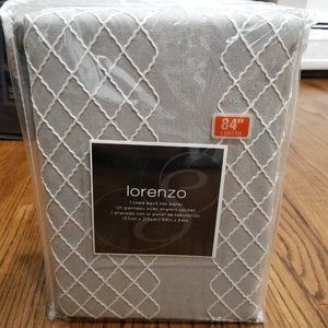 Lorenzo 84" Back Tab Window Curtain Panel, Grey